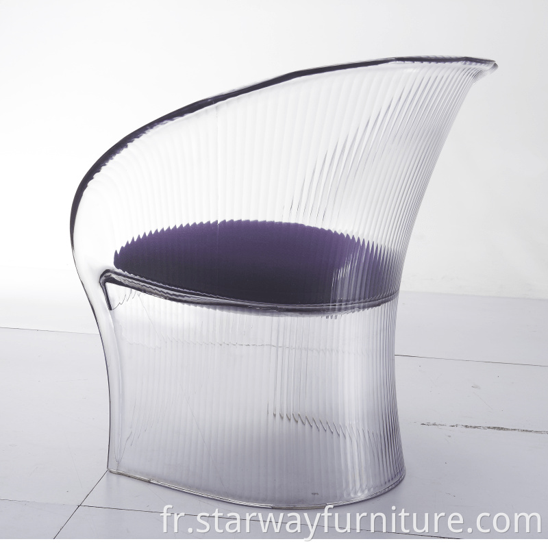 Chaise de loisirs en plastique en plastique en plastique en plastique transpareur